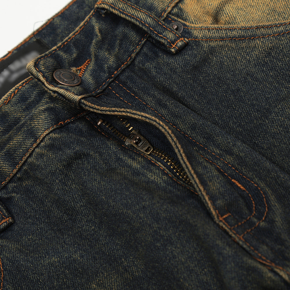 European And American Bootleg Pants Men's Design Niche Split Stitching Loose-fitting Wide-leg Trousers