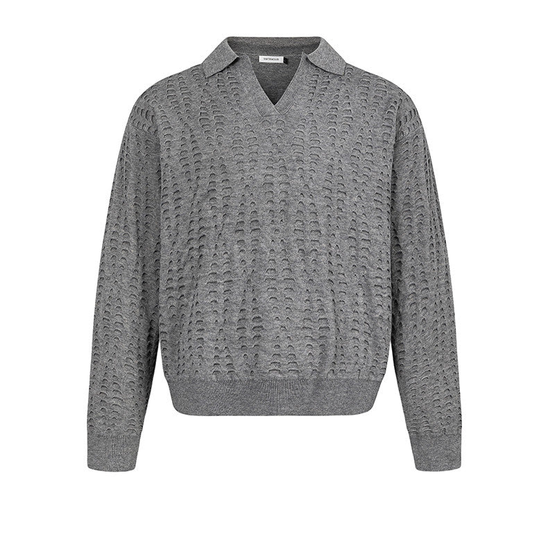 Fashion Ripped Design Retro Loose Sweater