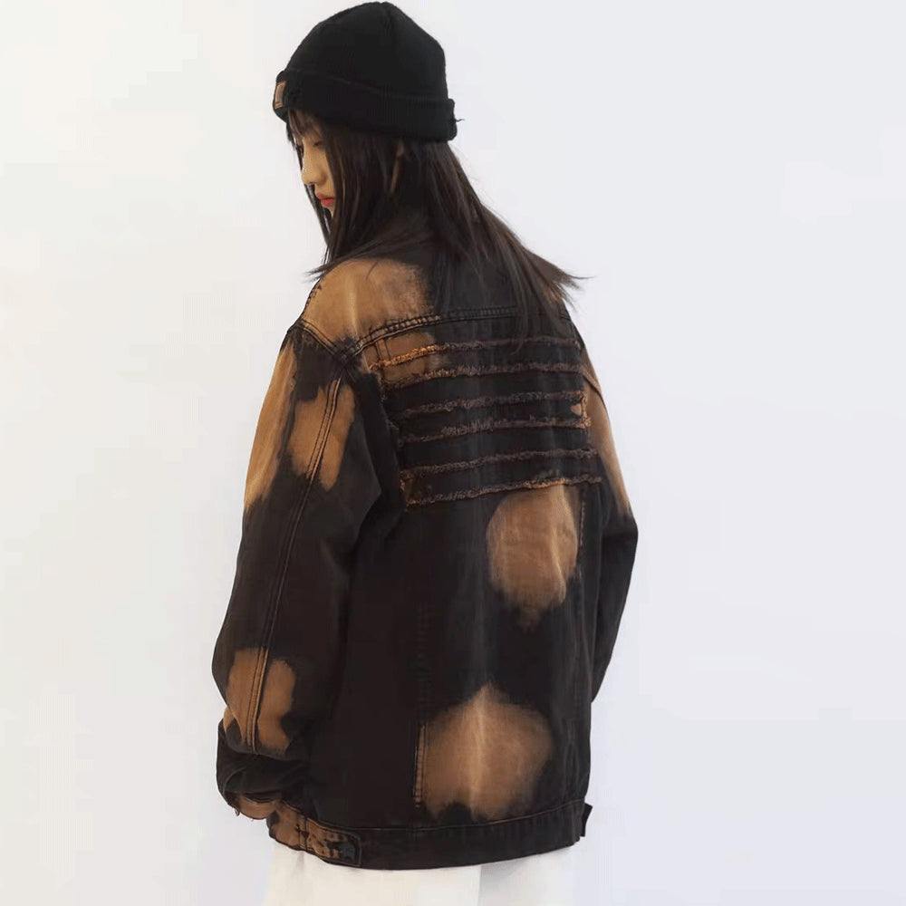 Letter Print Tie Dye Jacket men and women