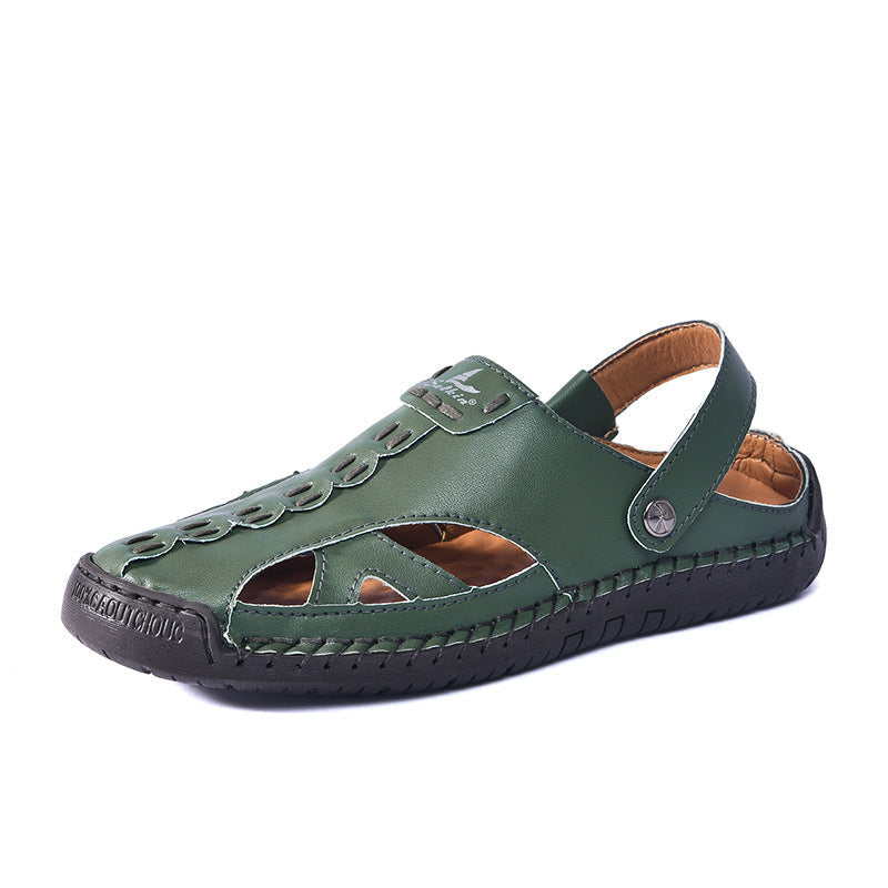 Couple Bright Sandals Closed Toe Hollow Hole Shoes