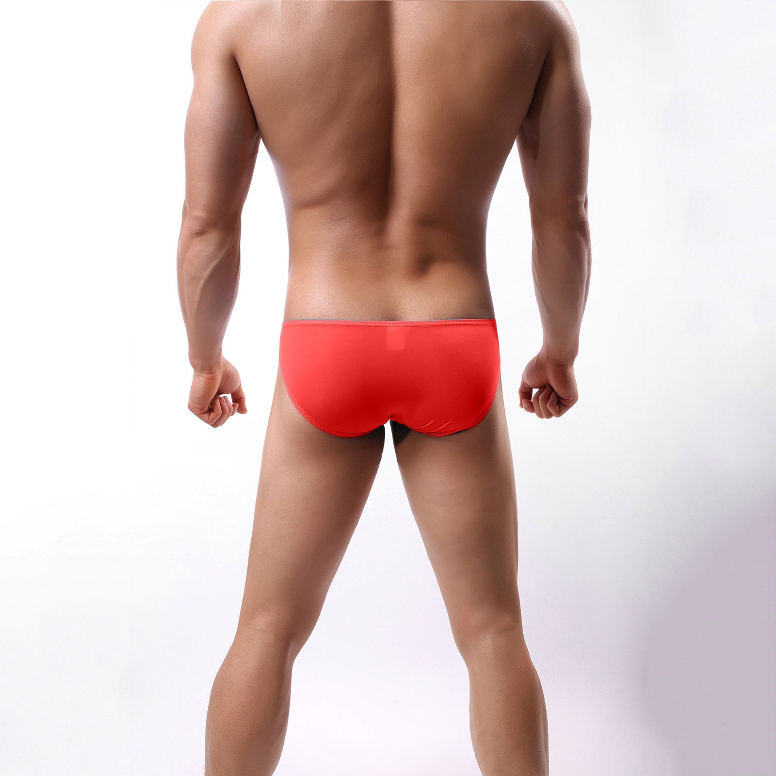 Men's Ice Silk Underwear U Convex Color Matching Briefs
