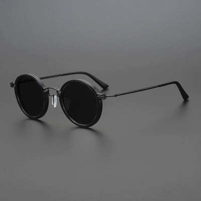 Women'S Round Frame Retro Polarized Sunglasses