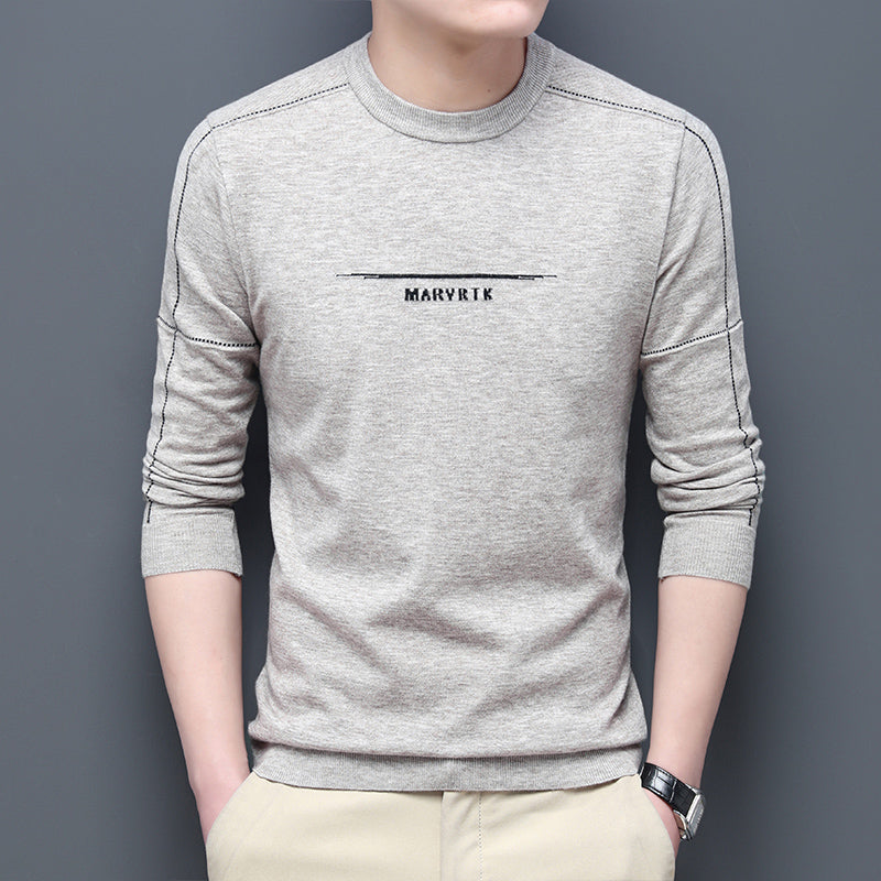 Spring And Autumn New V-neck Sweater Men's Trend Base Knitted Sweater