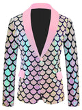 Men's Velvet Colorful Turning Piece Scale Sequined Costume