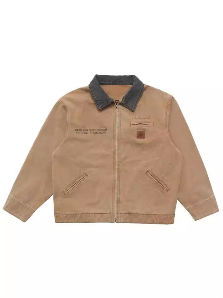 American Retro Washed Do The Old Cowboy Kaha Style Cargo Jacket Coat