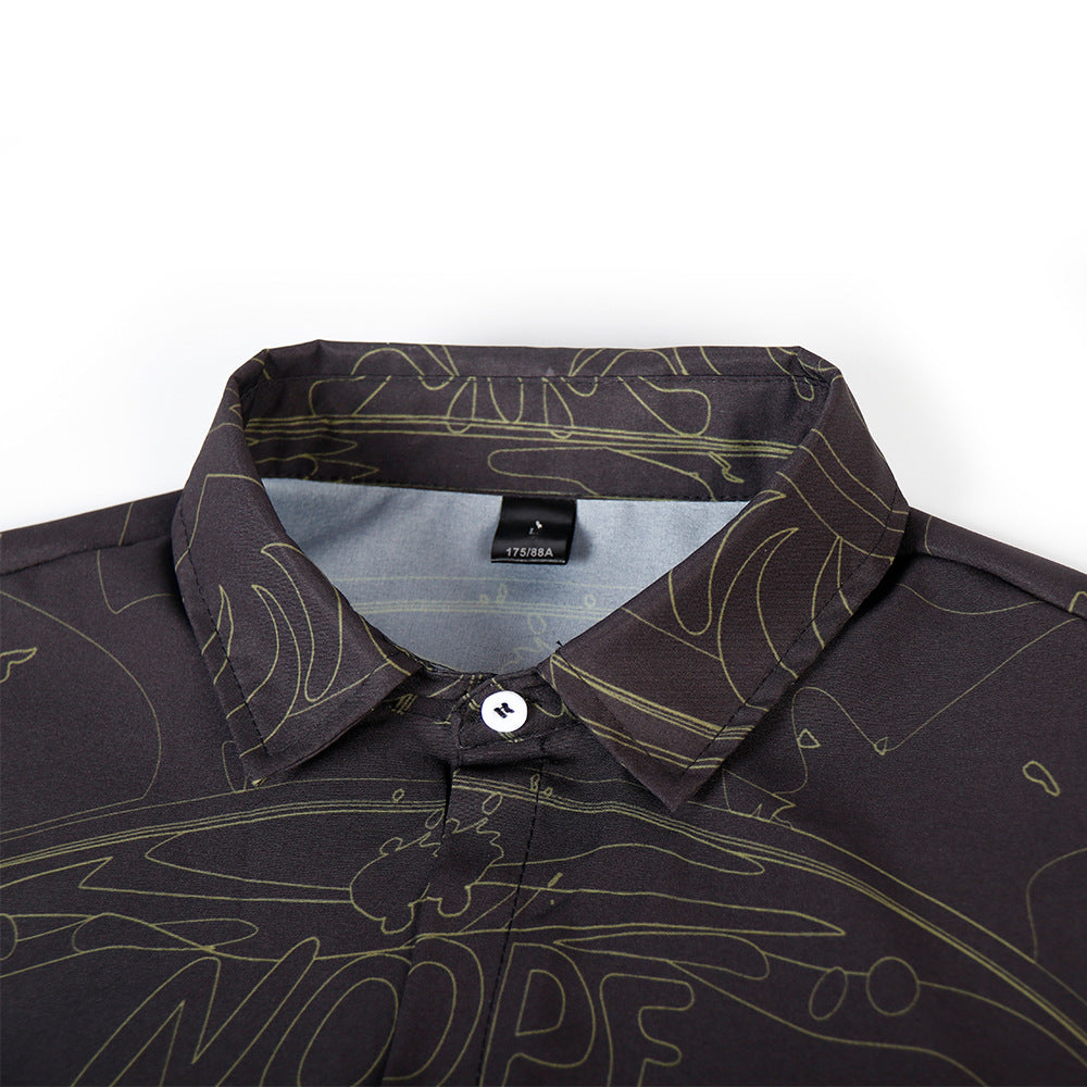 Printed Trend Loose Short-sleeved Shirt Men's Top