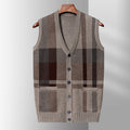 Men's Knit Cardigan Vest Autumn And Winter Leisure Loose Version Wool Vest