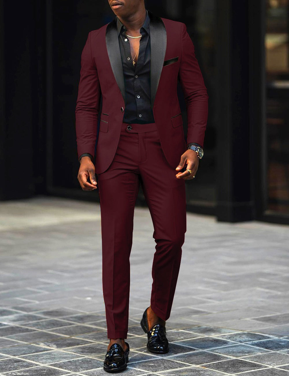 Autumn Men's Business Casual Slim-fitting Suit Two-piece Suit