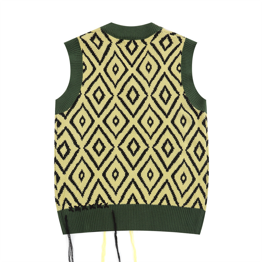 Rope Tassel V-neck Pullover Waistcoat Sweater