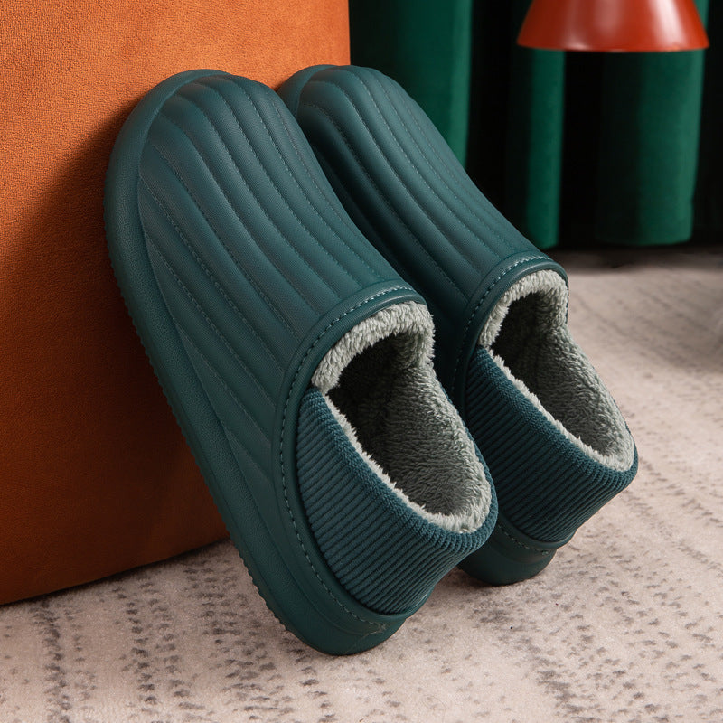 Men's And Women's Fashion Simple Plush Thermal Slippers