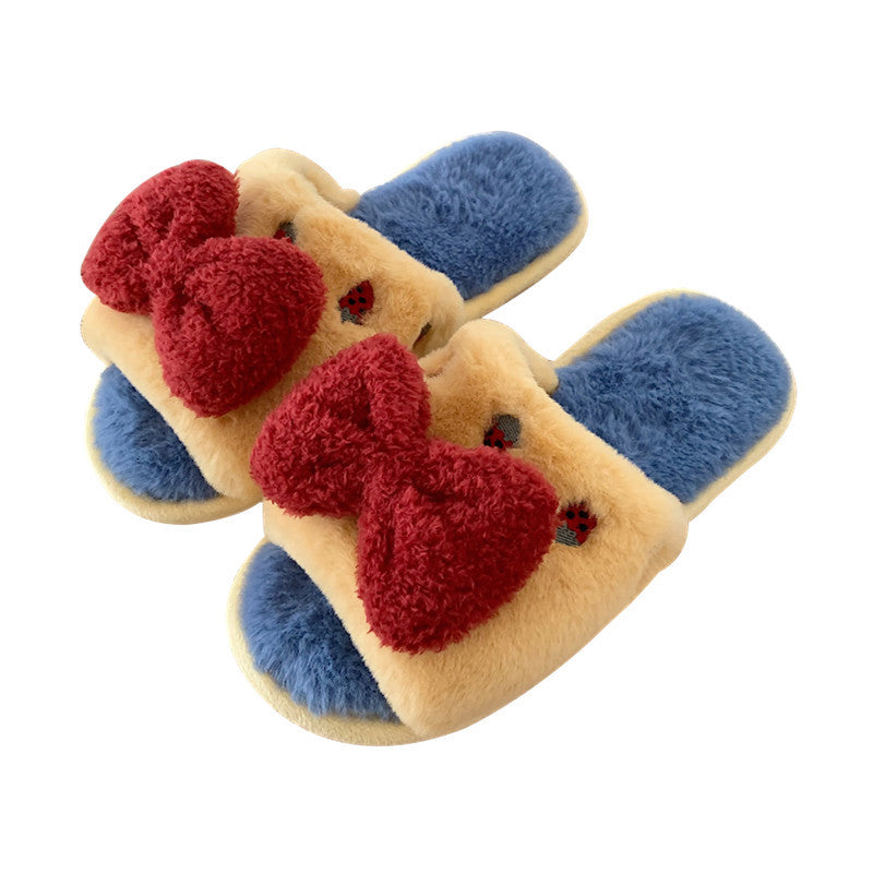 Cotton Slippers Sweet Princess Style Bow