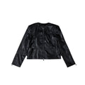 Texture Sense Padded Shoulder Leather Coat Men
