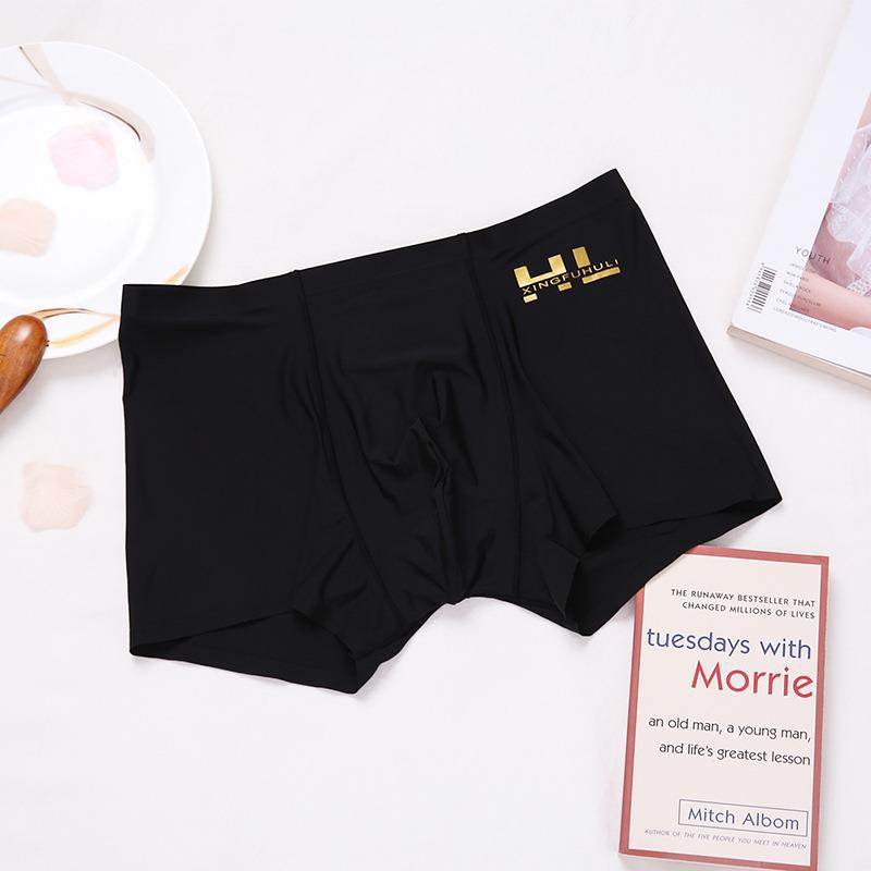 Men's Pants Summer Thin Breathable Cool Traceless One-piece Flat Angle Mid-waist Men's Ice Silk Briefs