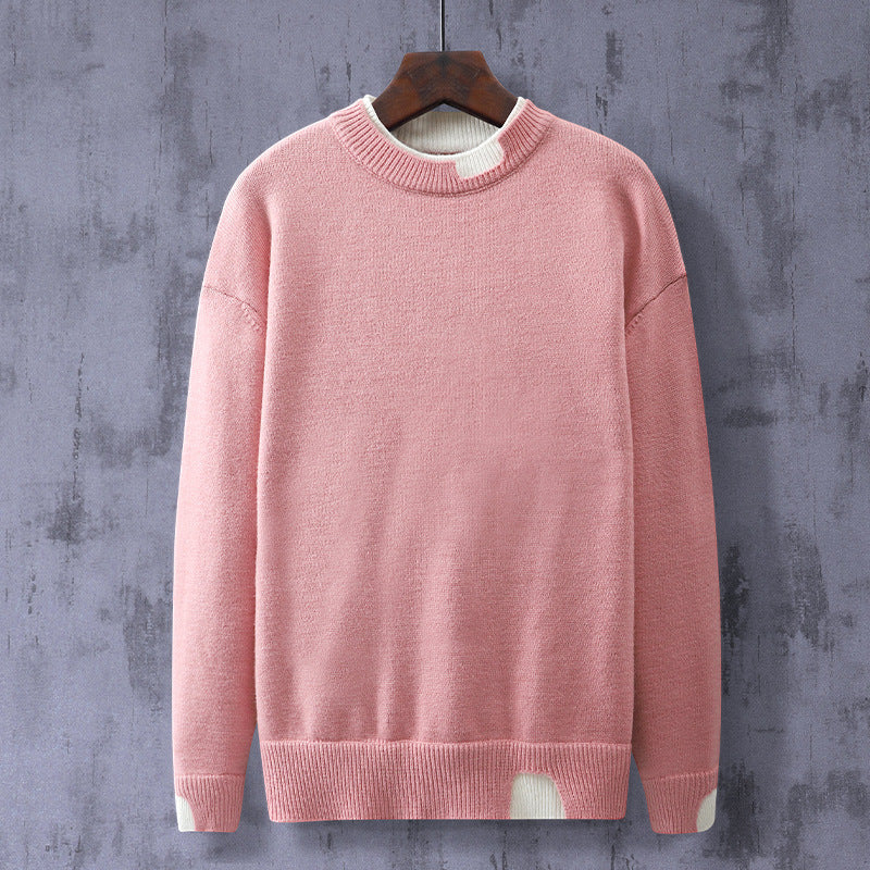 Oversized Round Neck Pullover Knit Bottoming Shirt
