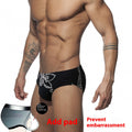 Black Background White Flower Simple Swimming Trunks