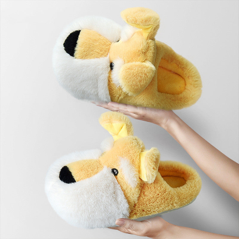 Boys Cotton Slippers Cute Bag With Winter Warm Indoor Non-slip Home Furnishing