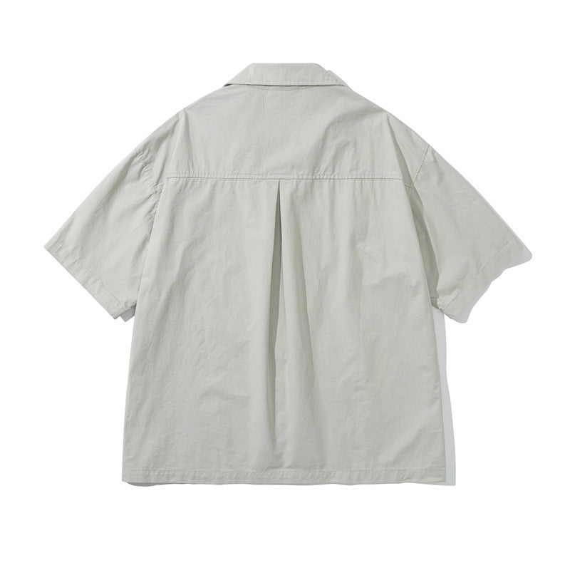 Summer Fashion Brand Retro Funny Embroidery Leisure Cargo Shirt