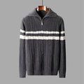 Thickened Zipper Lapel High Collar Loose Sweater