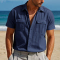 Solid Color Collage Pocket Loose Lapels Cardigan shirt