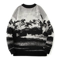Ink Painting Sweater Pullover Sweater Loose
