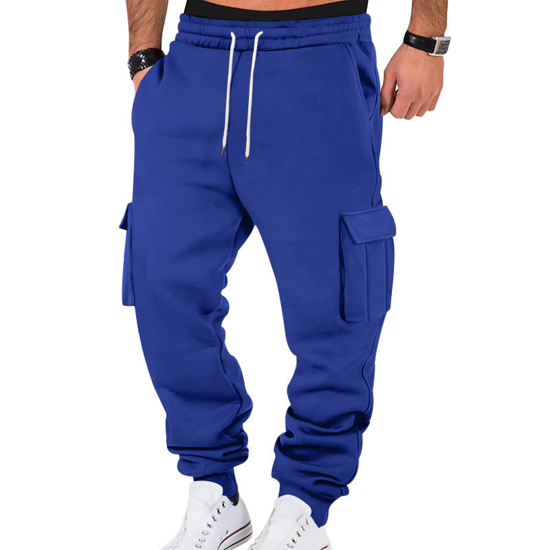 American Autumn And Winter Fleece Men's Casual Cargo Pants