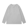 Solid Color Loose Half Long-sleeve Zipper Men