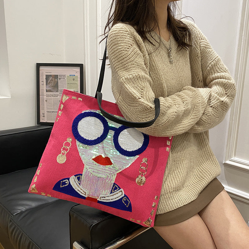 Trendy Personality Sequined Cartoon Sunglasses