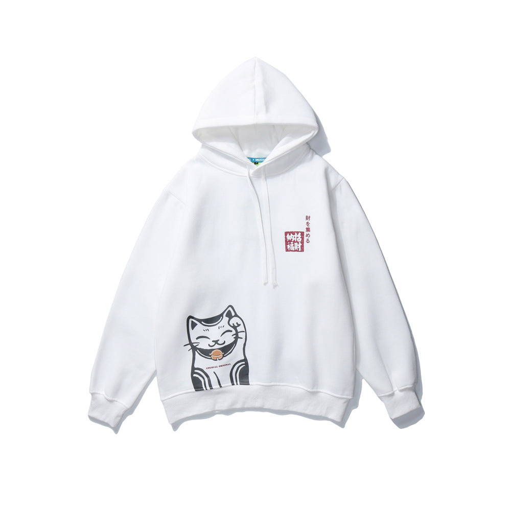 Men's sweater cotton pullover long sleeve hooded loose