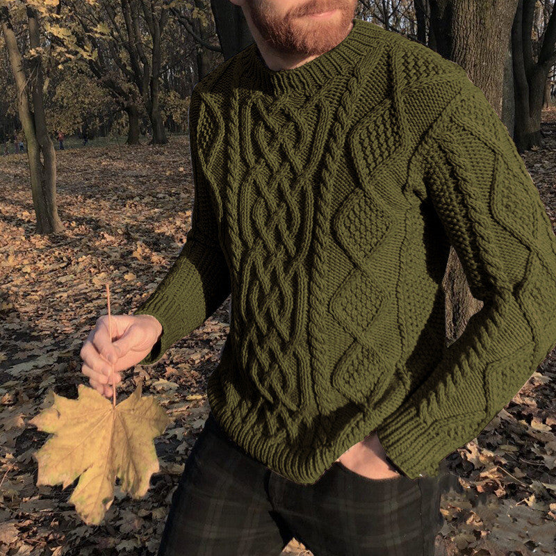 Plus Size Casual Knitted Sweater Men's Autumn And Winter
