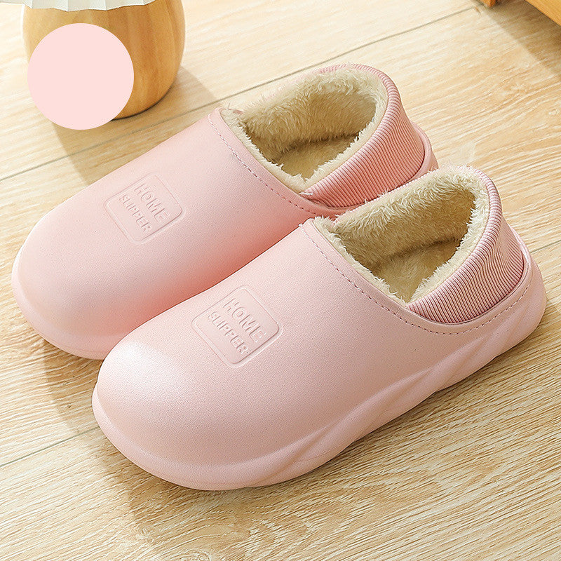 Wrap Heel Warm Couple Plush Thick Bottom Wool Cotton Shoes