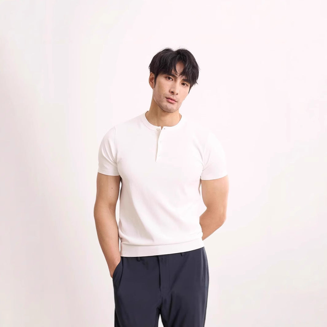 American Retro T-shirt Men's Short Sleeve Fitness Ice Silk Summer