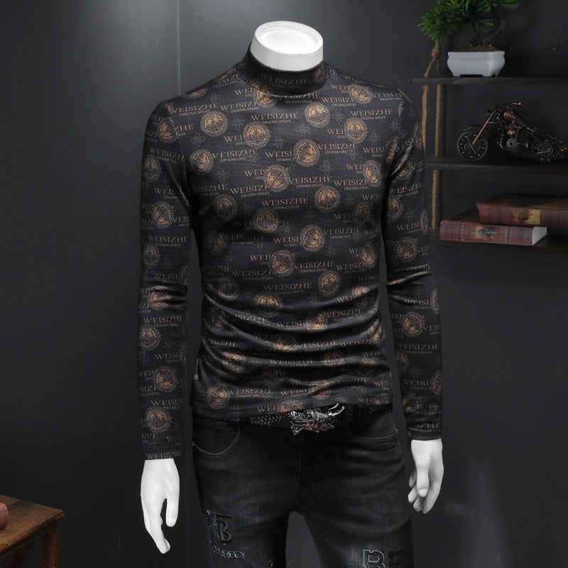 Men's Cashmere Half High Neck Pullover Bottoming Shirt