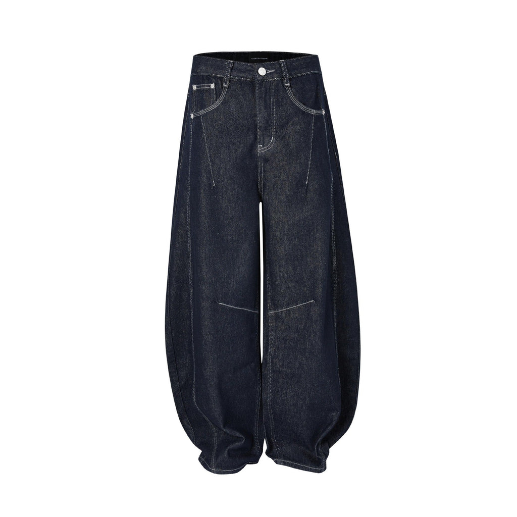 Design Wide Leg Bright Line Primary Color Jeans Trousers For Men And Women