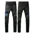 Embroidered One Piece Patch Skinny Jeans For Men