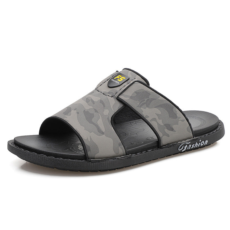 Slippers Soft Sole Leather Flip Flops Non-slip Beach Shoes Men Zapatos