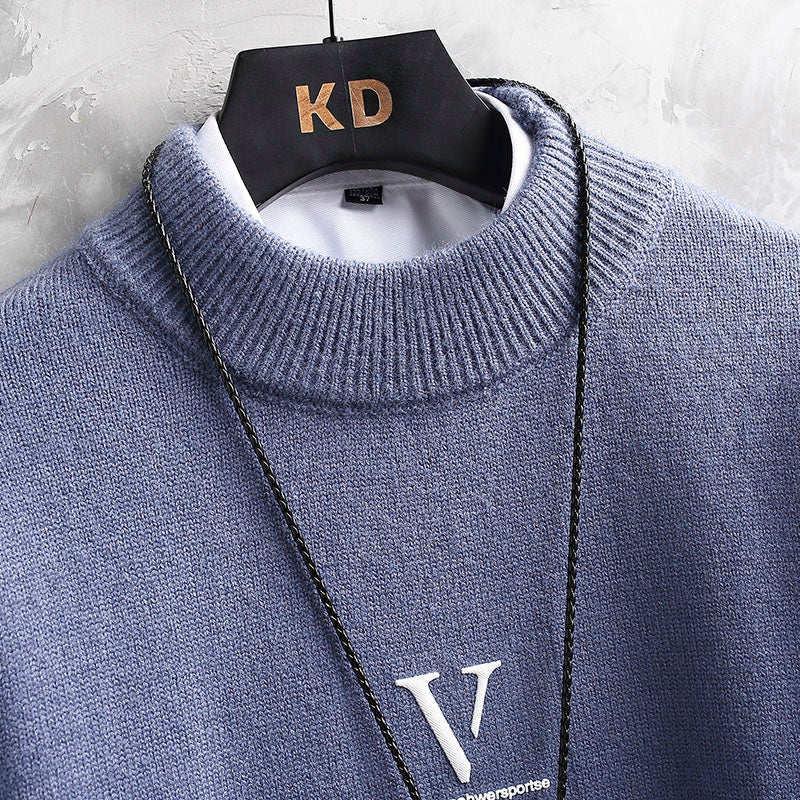 Half Turtleneck Sweater Men's Loose Long Sleeve Sweater