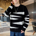 Trendy Loose Knitwear Hong Kong Style Round Neck Casual Couple Top Clothes