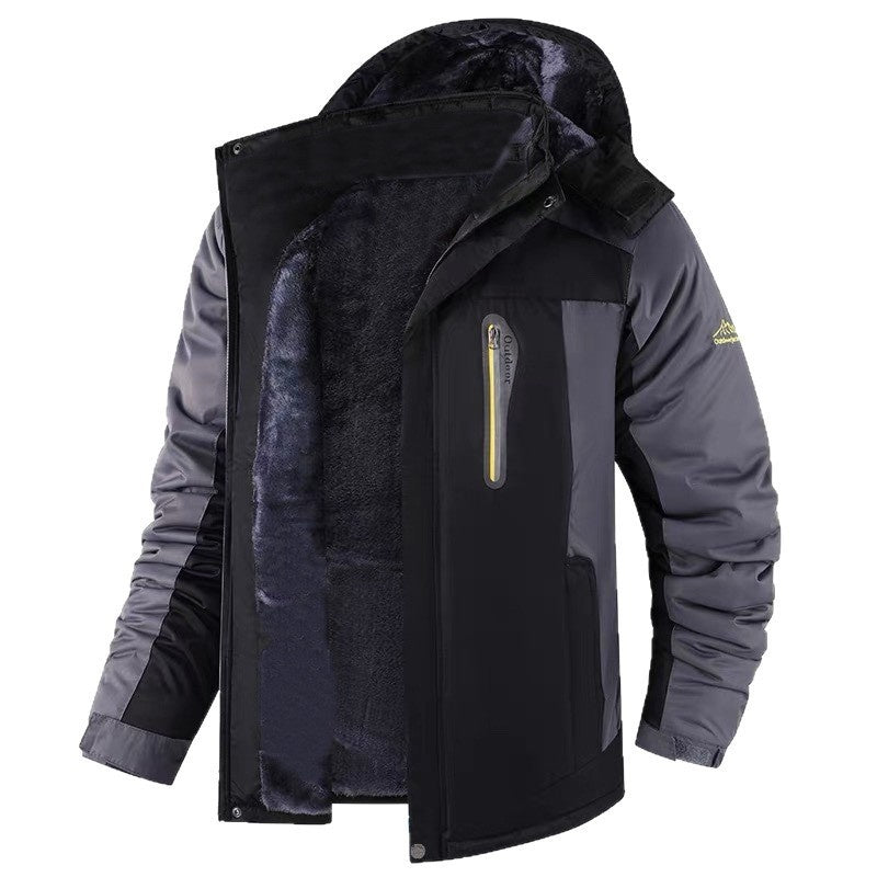 Casual Fleece And Thick Men's Mid-length Coat