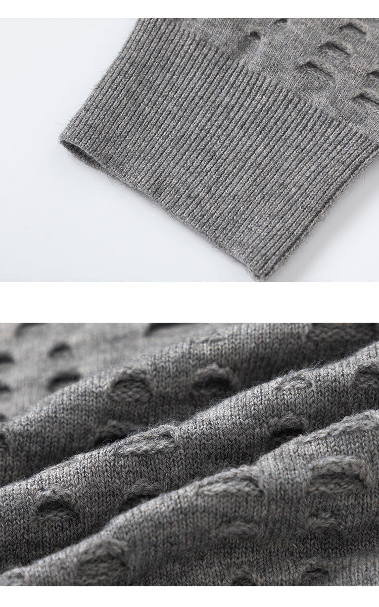 Fashion Ripped Design Retro Loose Sweater
