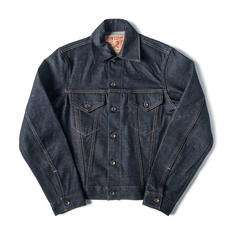 Men's Casual All-matching Raw Wash Jacket