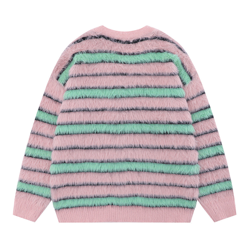 European And American Style Brushed Fleece Sweater Coat