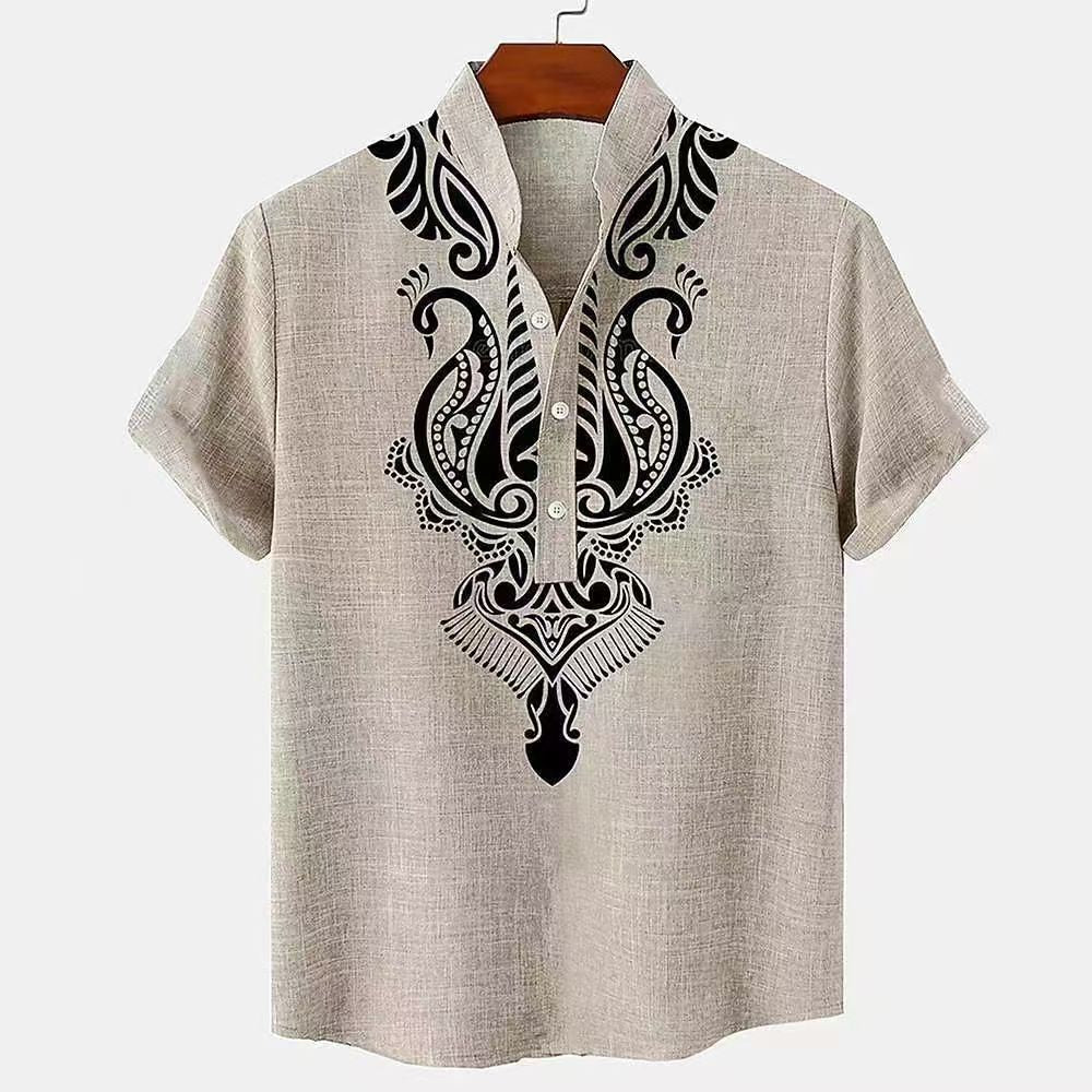 Men's Fashion Personalized Button Linen Leisure Shirt
