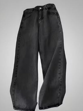 Design Sense American Retro Worn Looking Washed-out Jeans Fashion Brand Youth Wide Leg