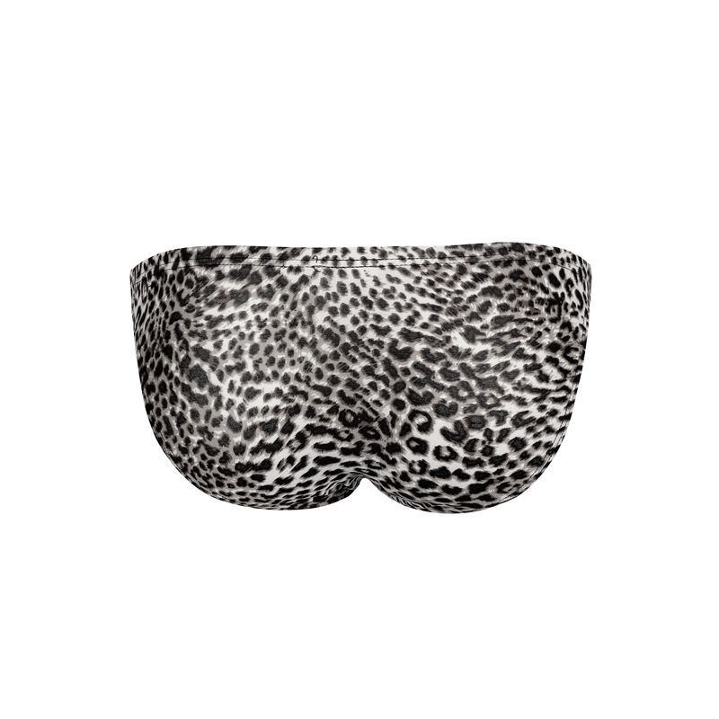 Men's Triangle Leopard Print Exciting Raised Low Waist Breathable Briefs