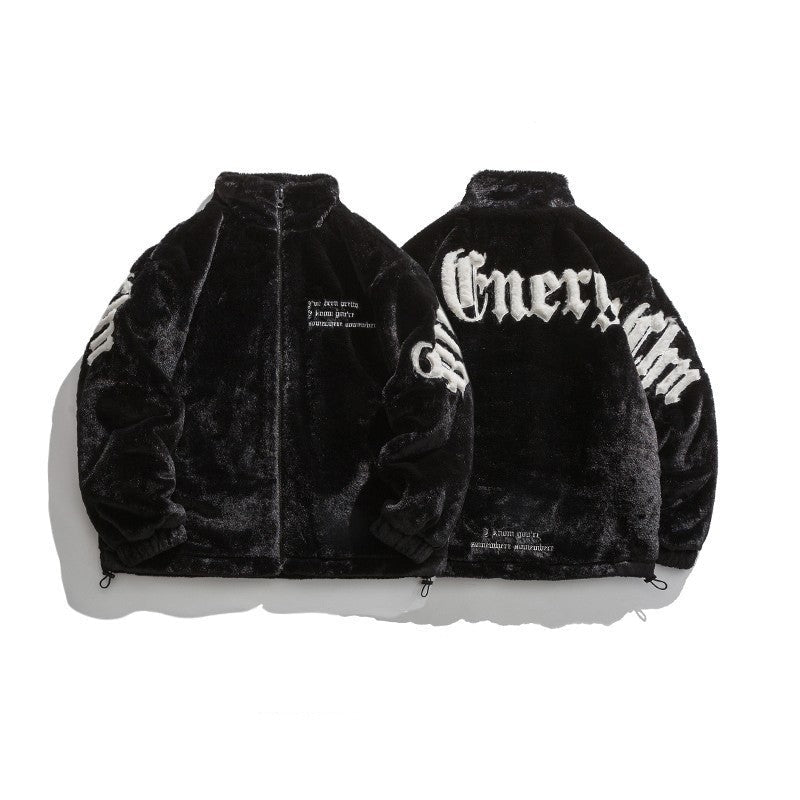 Winter Letters Embroidery Cotton-padded Coat Men