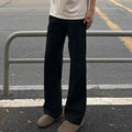 Black Willow Leaf Machete Straight Casual Pants