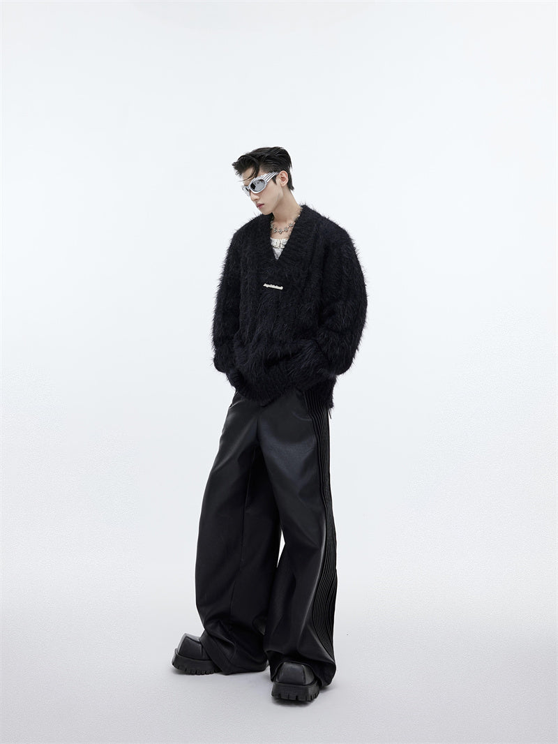 Mink V-neck Sweater Loose For Men