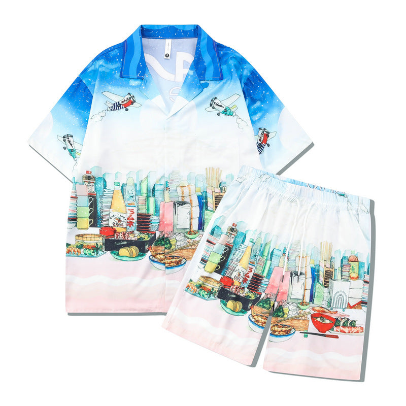 Retro Casual Short-sleeved Suit