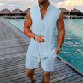 Men's Vest Casual Loose Sleeveless Shorts Suit