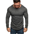 European And American Men's Solid Color Sweater With Round Neck